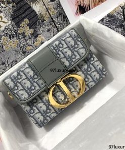 Túi Dior 30 Montaigne Bag Gray Oblique Jacquard