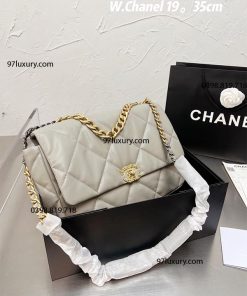 Túi Chanel 19 Large Handbag Dark Beige Rep 1: 1