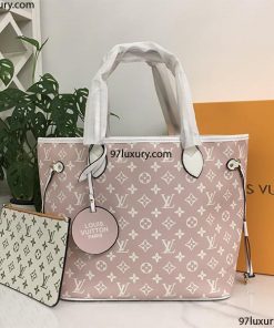 Túi Louis Vuitton Neverfull MM Monogram Bag Pink And Green