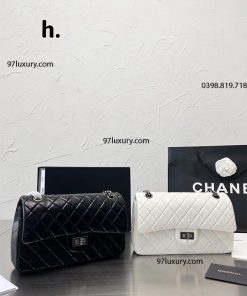 Túi Chanel 2.55 Large Bag Black And White Cao Cấp