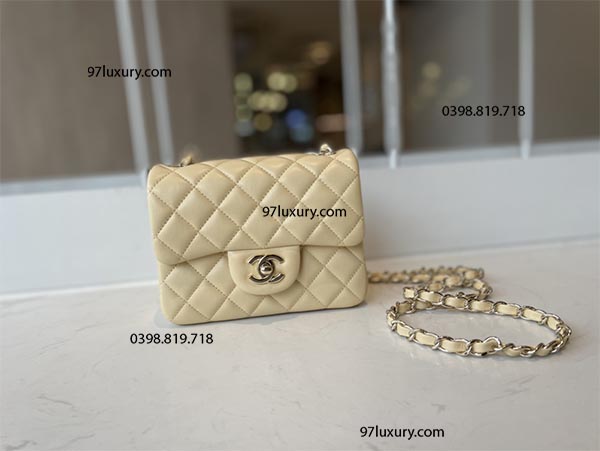 Túi Chanel Classic Mini Flap Bag Yellow Rep 1: 1 - 97Luxury