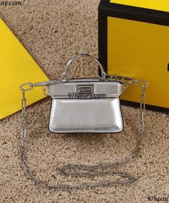 Túi Fendi Peekaboo Mini Bag Silver Cao Cấp