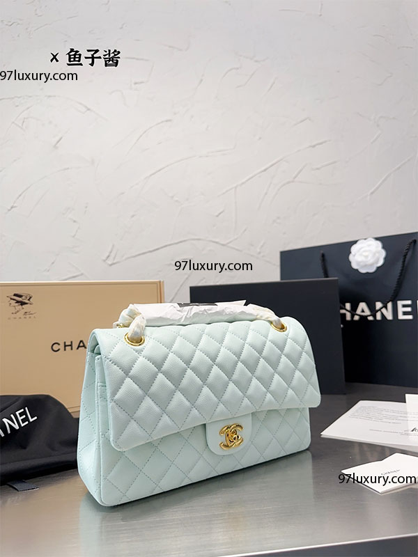 Chanel Classic Flap Bag Light Blue màu xanh nhạt - 97Luxury